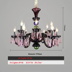 Crystal Candelabra Chandelier Multi-Color Crystal Accents