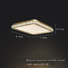 Modern Gold Crystal Oval Chandelier with Integrated LED