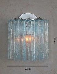 Tiered Frosted Glass Tube Chandelier Semi-Flush Mount Light