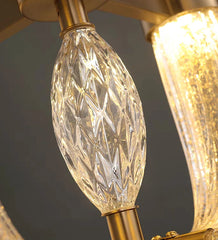 Close-up of decorative light bulbs with gold fixtures on a dark background