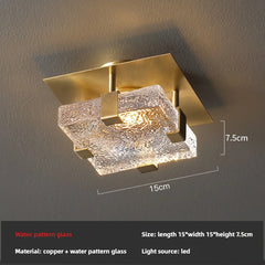 Gold Geometric Crystal Ceiling Light Flush Mount