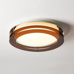 Ceiling light fixture with brown and gold design on a white background
