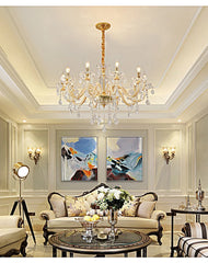 Gold Crystal Multi-Arm Chandelier