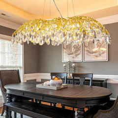 Modern Crystal Waterfall Chandelier Pendant Light with Cascading Drops