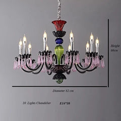 Crystal Candelabra Chandelier Multi-Color Crystal Accents