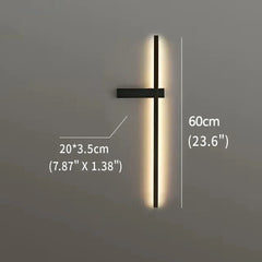 Modern Black Minimalist LED Wall Light with Vertical Strip