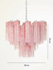 Tiered Frosted Glass Tube Chandelier Semi-Flush Mount Light