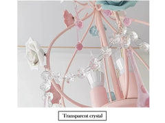 Pink Rose Crystal Chandelier Multi-Arm Pendant Light
