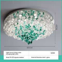 Chrome Cascading Crystal Chandelier Modern Flush Mount Light