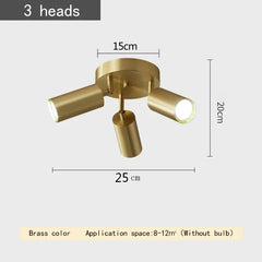 Brushed Gold Cylinder Spotlights Surface Mount Ceiling Light