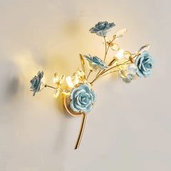 Gold Multi-Arm Flower Crystal Wall Sconce