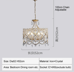 Antique Silver Crystal Chandelier – French Country Semi Flush