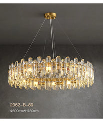 Gold Crystal Tiered Chandelier Hanging Pendant Light
