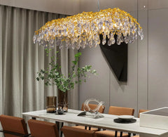 Modern Crystal Waterfall Chandelier Pendant Light with Cascading Drops