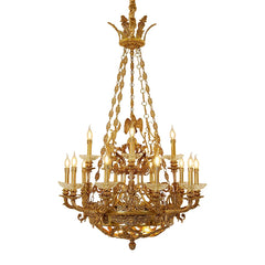 Gold Metal Candelabra Chandelier Eagle Accented Eagles Eagle Motif