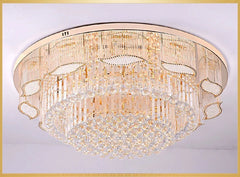 Ceiling light fixture with crystal details on a white background