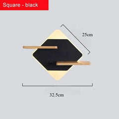 Modern Wood Shelf LED Wall Sconce with USB Charger