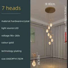 Chandelier with specifications on a dark background