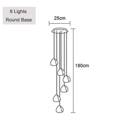 Crystal Ball Cascading Pendant Light Fixture Floral Stems Glass Shades