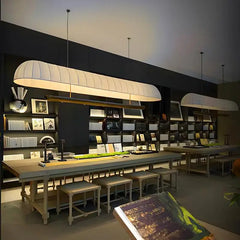 Fabric Tube Pendant Light Warm Diffused Glow, Minimalist Bar Fixture