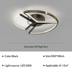 Modern Geometric Frame LED Ceiling Light Black Finish