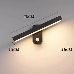 Rotatable LED Wall Sconce with Motion Sensor - Modern Exterior Light