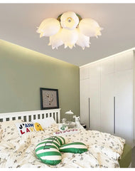 White Orchid Blossom Multi-Light Flush Mount Ceiling Light
