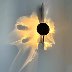 Modern Geometric Disc Wall Sconce with Integrated LED Lighting Effects