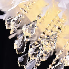 Feather Crystal Chandelier – Modern LED Pendant Light for Bedroom & Living Room