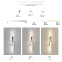 Modern Geometric LED Wall Sconce with Black Finish and Gold Accents