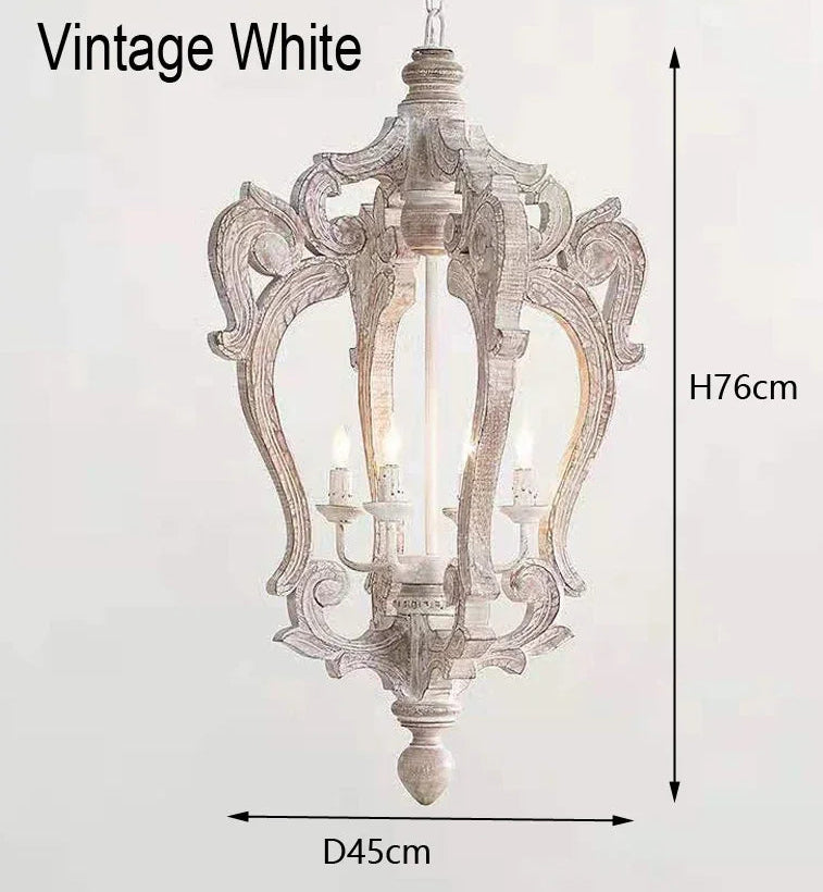 Vintage-style pendant light with dimensions on a white background