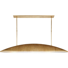 Gold Textured Linear Pendant Light with Brushed Brass Finish