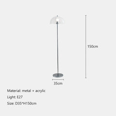 Modern Mushroom Shape Floor Lamp with Metal Finish