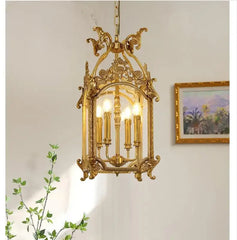 Gold Candelabra Cage Pendant Light