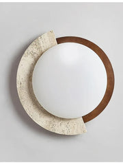 Oval Flush Mount Light with Stone Accent and Gold Metal Frame