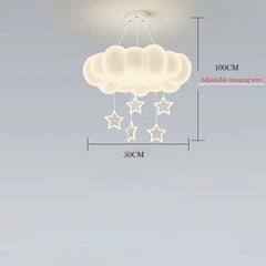 White Cloud Acrylic Pendant Light with Star Accents