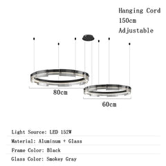 Measurement chart of a pendant light with dimensions and specifications.