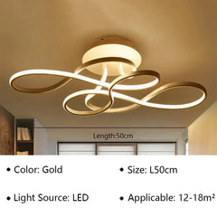 Modern Swirl Flush Mount Ceiling Light with Integrated LED