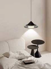 Black Tiered Pendant Light with Frosted Glass Diffuser
