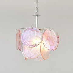 Glass Disc Pendant Light with Polished Chrome Finish