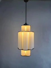 Tiered Gold Frame Pendant Light with Frosted Acrylic Shades