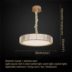 Modern Gold Crystal Oval Chandelier with Integrated LED