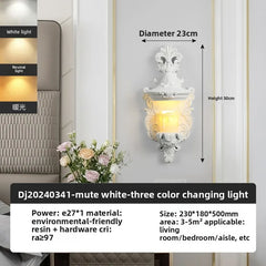 Matte White Resin Floral Wall Sconce Hanging Ceiling Light Fixture