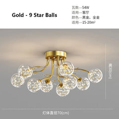 Gold Floral Crystal Chandelier Semi-Flush Mount Light