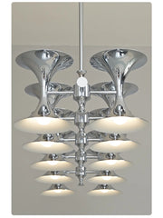 Chrome Horn Cluster Chandelier Modern Designer Pendant Light