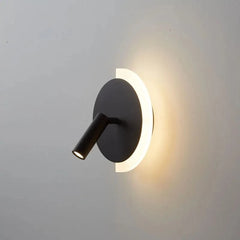Modern Minimalist Circle Wall Lamp with Adjustable Spotlight