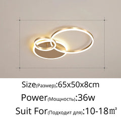 Modern Gold Interlocking Rings Flush Mount Ceiling Light Fixture