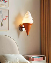 Playful Ice Cream Cone Wall Sconce, Whimsical Kids Room Lighting