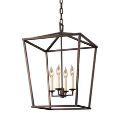Gold Geometric Cage Pendant Light Fixture Floral Stems Glass Shades