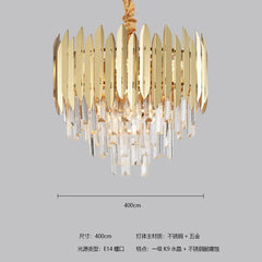 Gold Crystal Tiered Cascading Chandelier with Dazzling Faceted Prisms